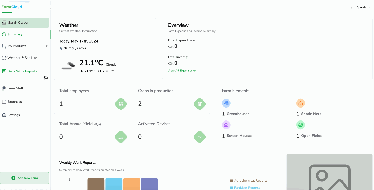 Add Daily Work Report- Pre-Harvest.